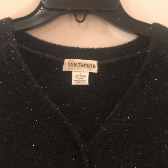 🖤✨ Ann Taylor Women’s Black Sparkly Cardigan Sweater | Size M ✨🖤 - Picture 6 of 8